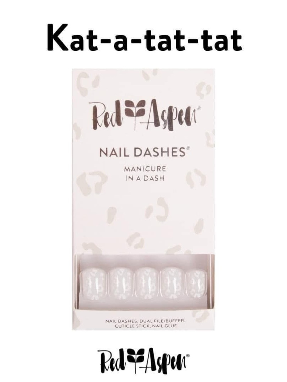 NIB Red Aspen Kat-A-Tat-Tat Press-On Nail Dashes